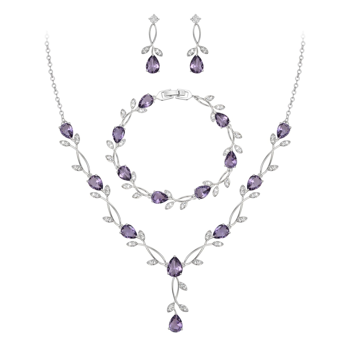 2-Piece White Pearl CZ Jewelry Set