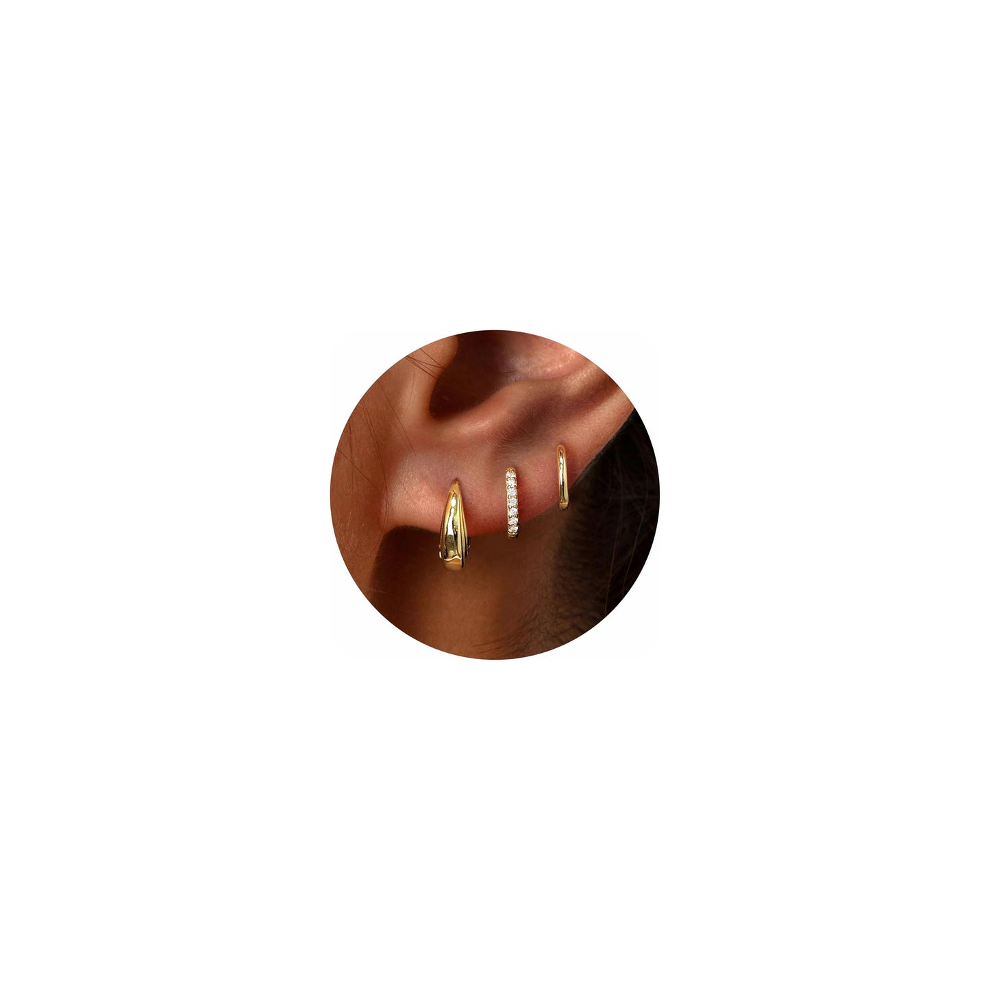 Gold-Tone Silver-Tone Hoop Earrings