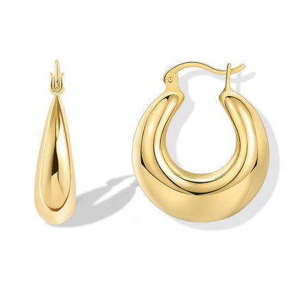 Silver-Tone Chunky Hoop Earrings