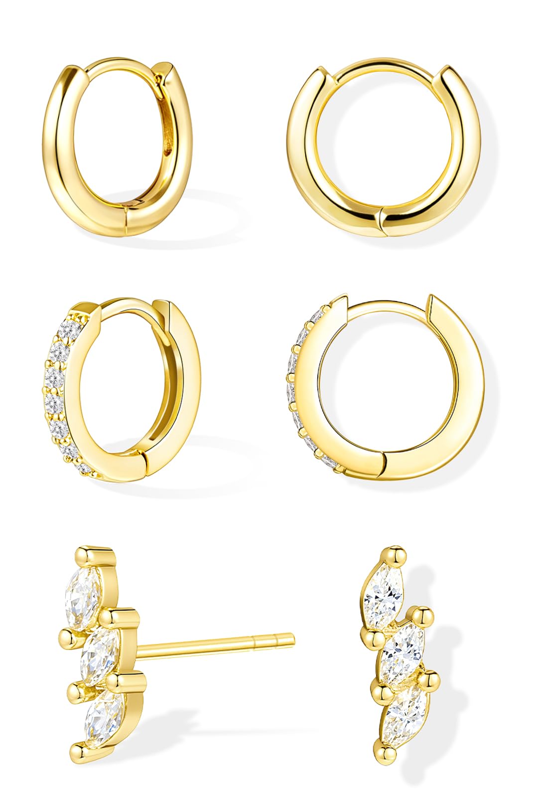 Gold-Tone Silver-Tone Hoop Earrings