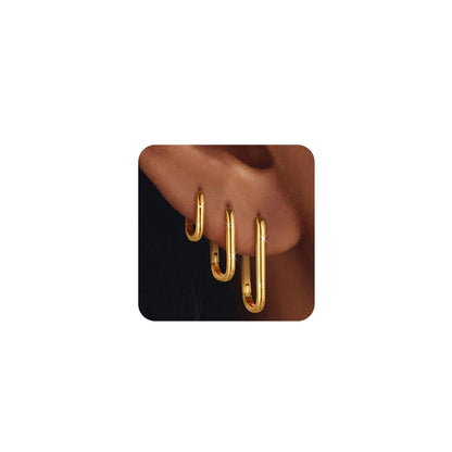 3-Pair Gold-Tone Silver-Tone Hoop Earrings Set