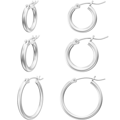 Gold Hoop Earrings for Women 14K Real Gold Plated Hoops with 925 Sterling Silver Post