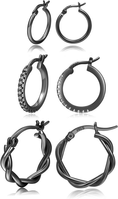 PABBEU Gold Hoop Earrings for Women Sterling Silver Post Small Gold Hoop Earrings 14k Real Gold Tiny Hypoallergenic Small Hoop Earrings Set for Women Men 13/15 /20mm