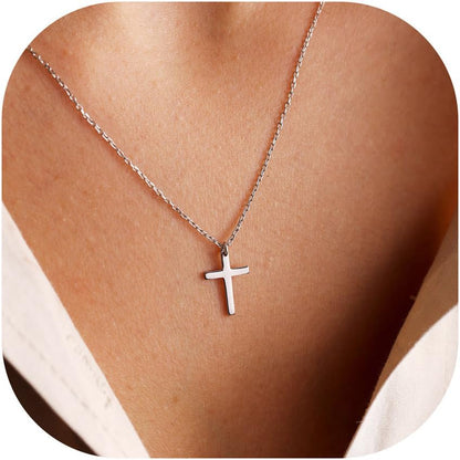 MONOZO Cross Necklace for Women，14K Gold Plated Cross Necklace Layered Gold Cross Necklace Tiny Sideway Cross Choker Necklace Gold Cross Necklaces for Women Trendy Gold Jewelry Gifts for Women Trendy