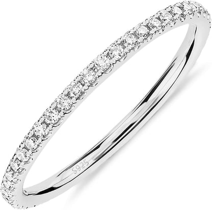 Gold-Tone Silver-Tone CZ Stackable Ring