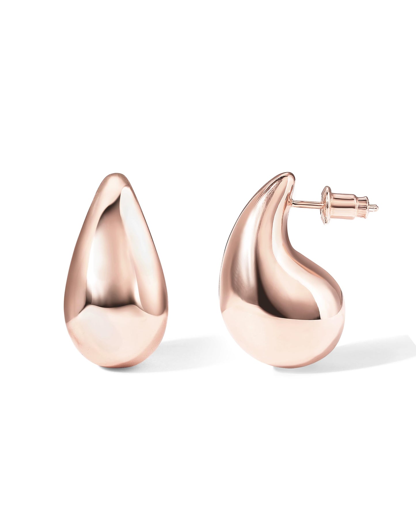 Gold-Tone Silver-Tone Teardrop Chunky Hoop Earrings