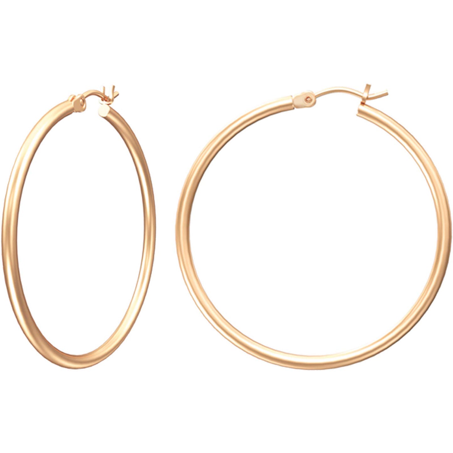 Gold Hoop Earrings for Women 14K Real Gold Plated Hoops with 925 Sterling Silver Post