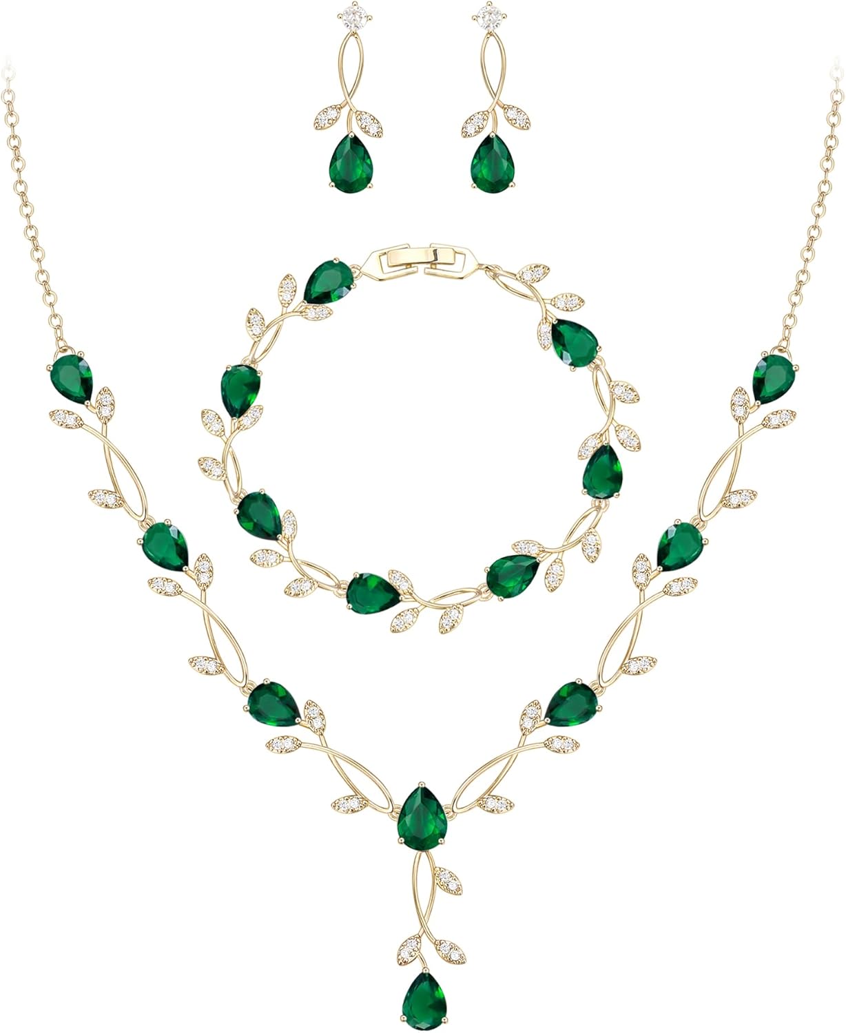 2-Piece White Pearl CZ Jewelry Set