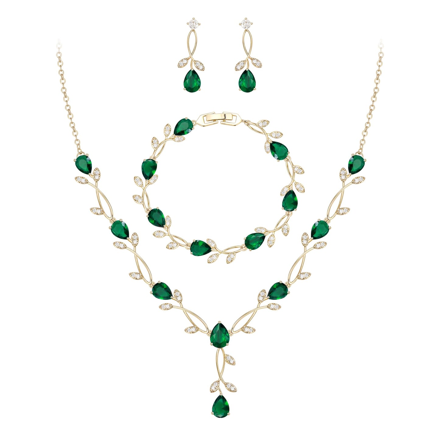 2-Piece White Pearl CZ Jewelry Set