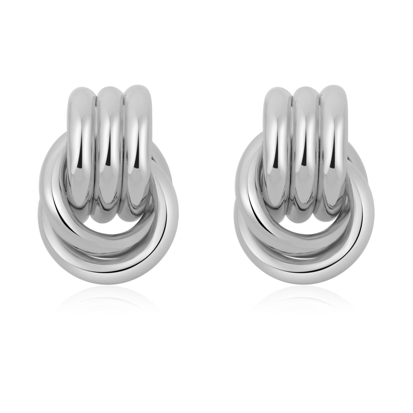 Trendy Gold Plated Knot Earrings for Women Chunky Statement Drop Dangle Earrings Lightweight Hypoallergenic Fashion Accessories Gold Jewelry Gifts for Womens