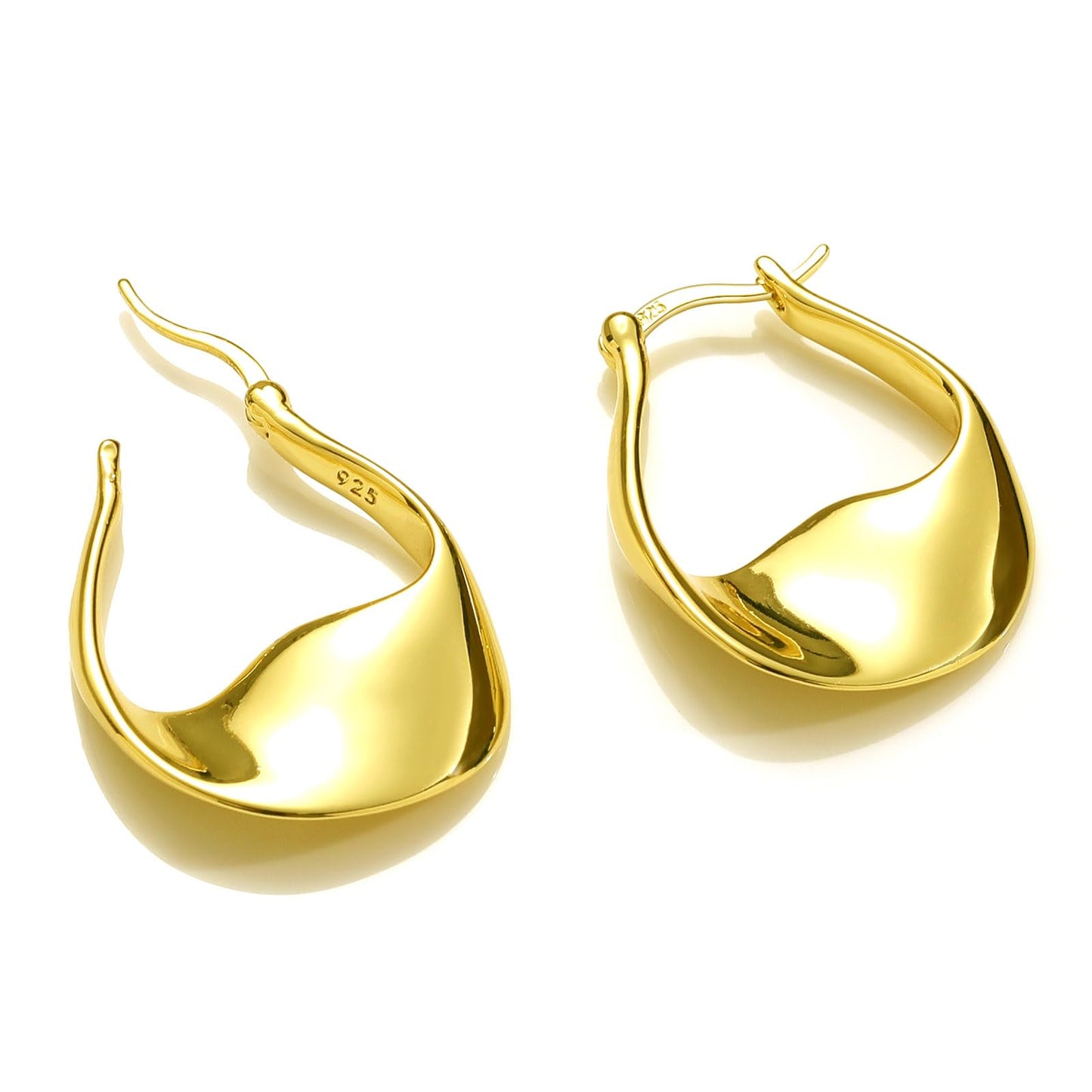 Silver-Tone Chunky Hoop Earrings