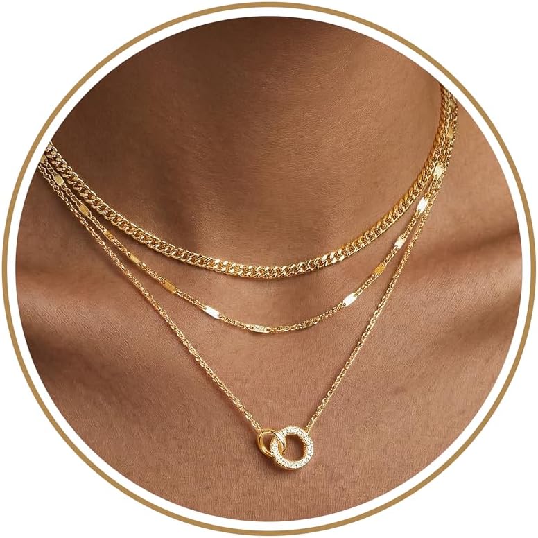 14K Gold Layered Necklace Set