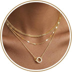 14K Gold Layered Necklace Set
