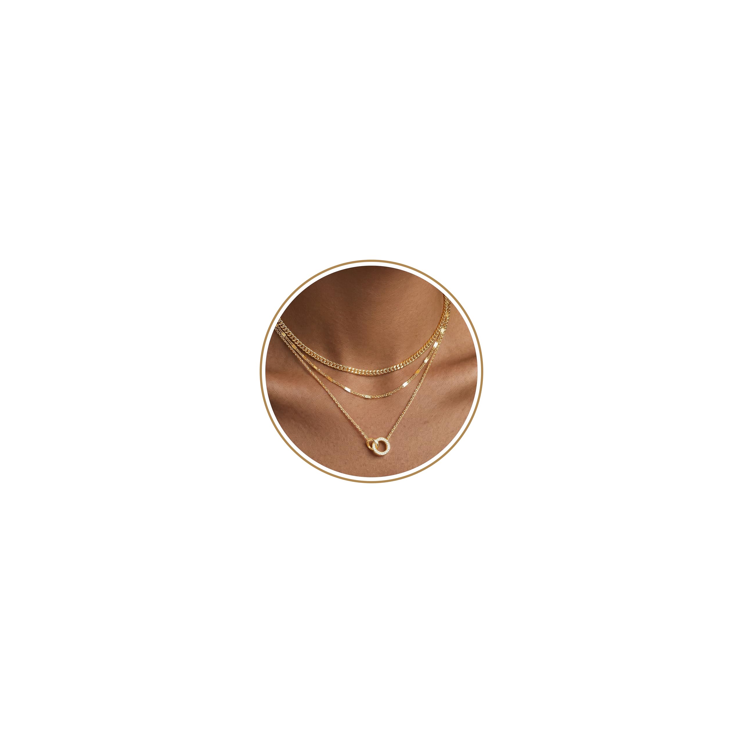 14K Gold Layered Necklace Set