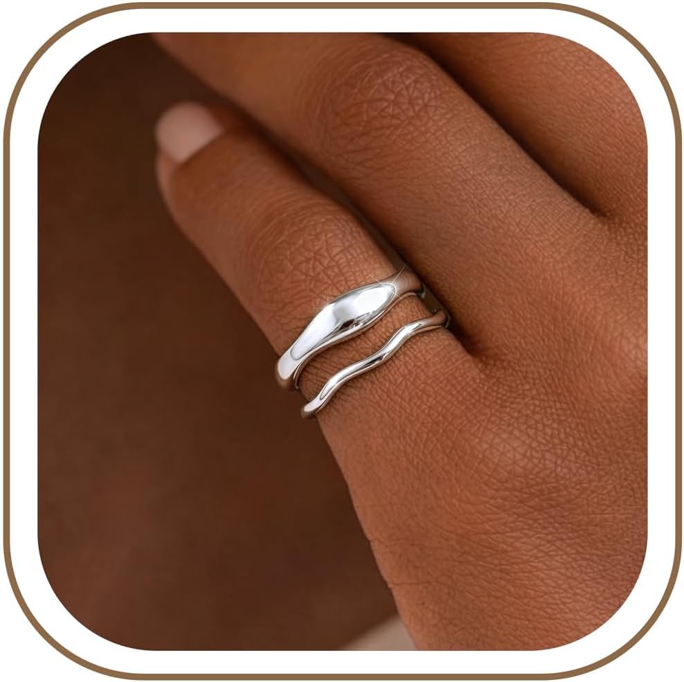 Gold-Tone Stackable Chunky Ring Set