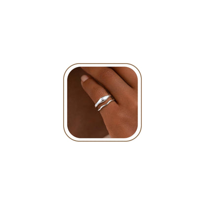 Gold-Tone Stackable Chunky Ring Set