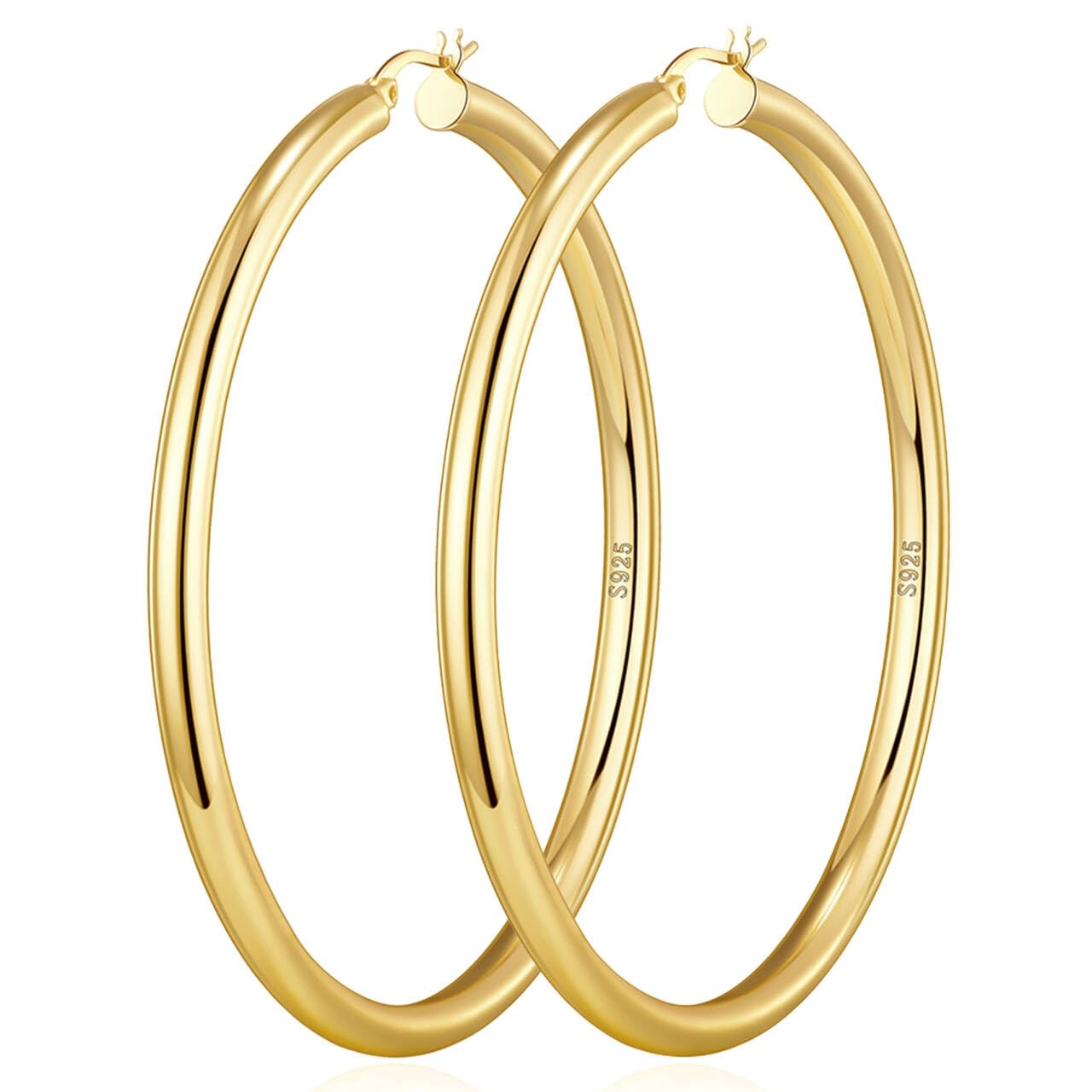Gold-Tone Silver-Tone Chunky Hoop Earrings