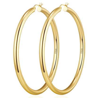 Gold-Tone Silver-Tone Chunky Hoop Earrings
