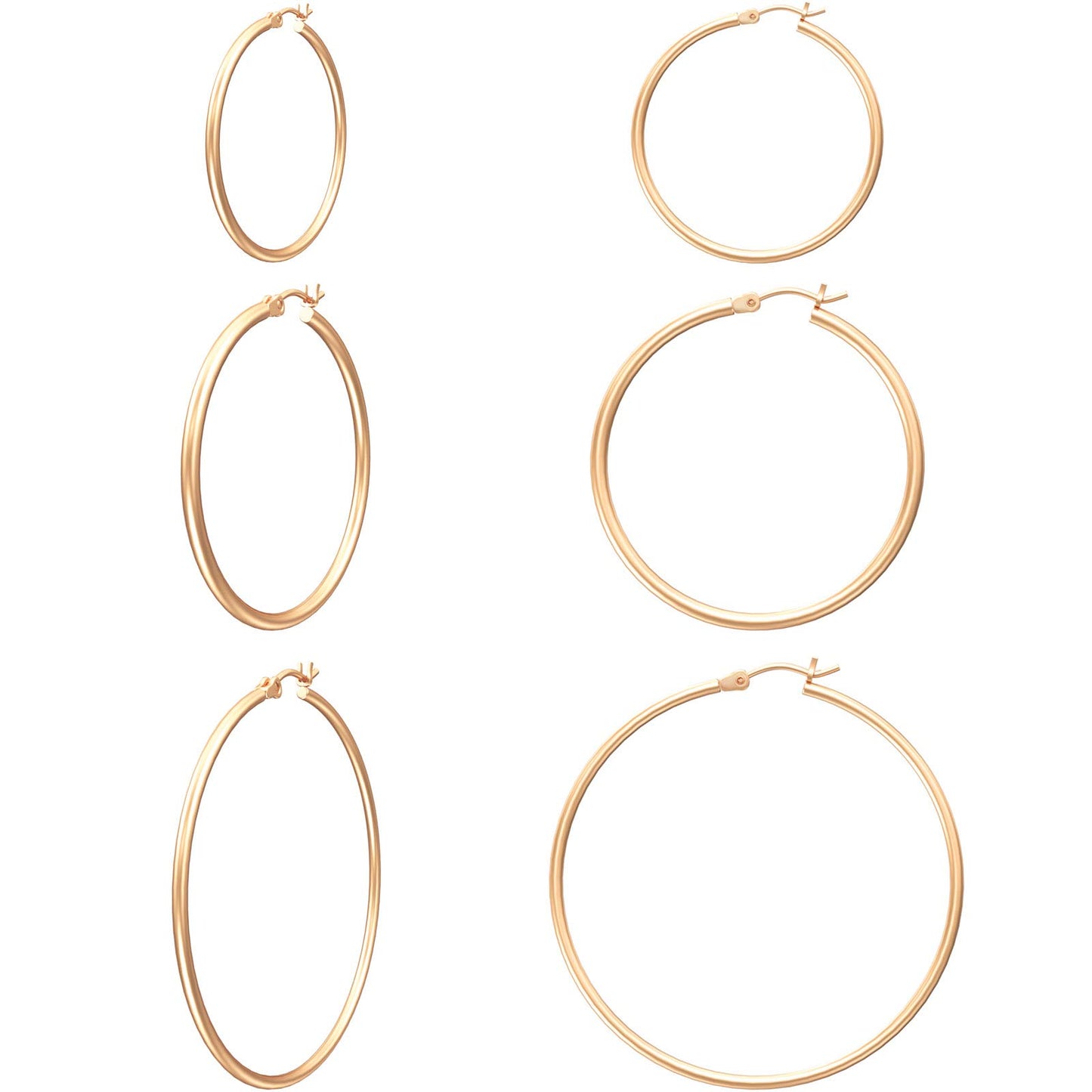 Gold Hoop Earrings for Women 14K Real Gold Plated Hoops with 925 Sterling Silver Post