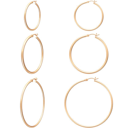Gold Hoop Earrings for Women 14K Real Gold Plated Hoops with 925 Sterling Silver Post