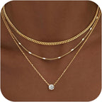 14K Gold Layered Necklace Set