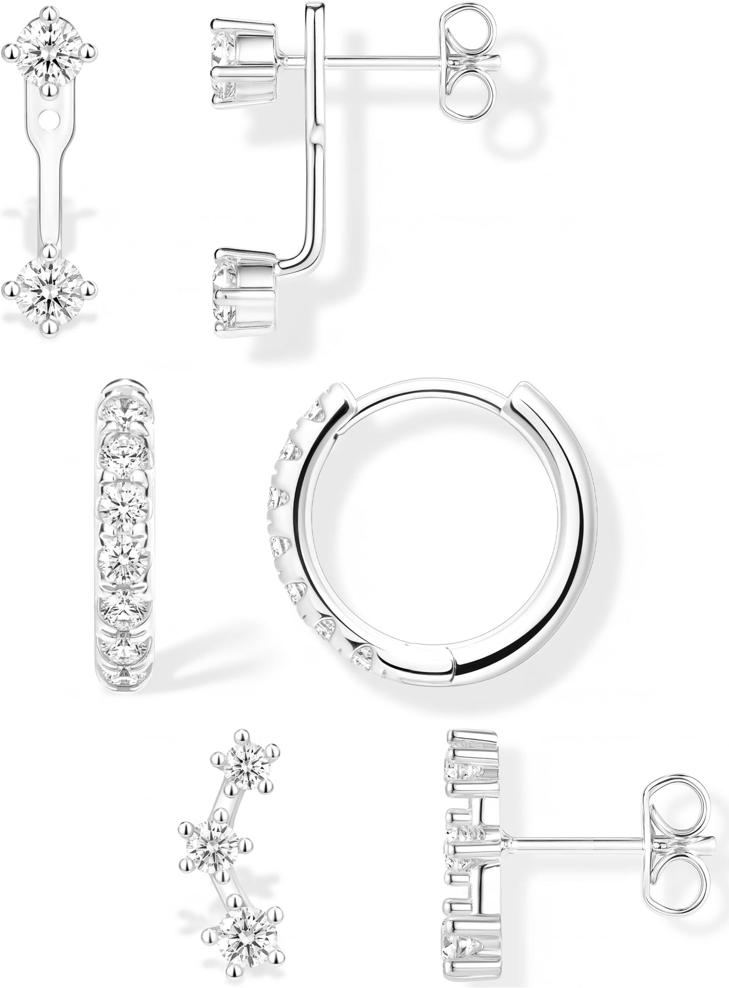 3-Pair Birthstone Hoop Earrings Set