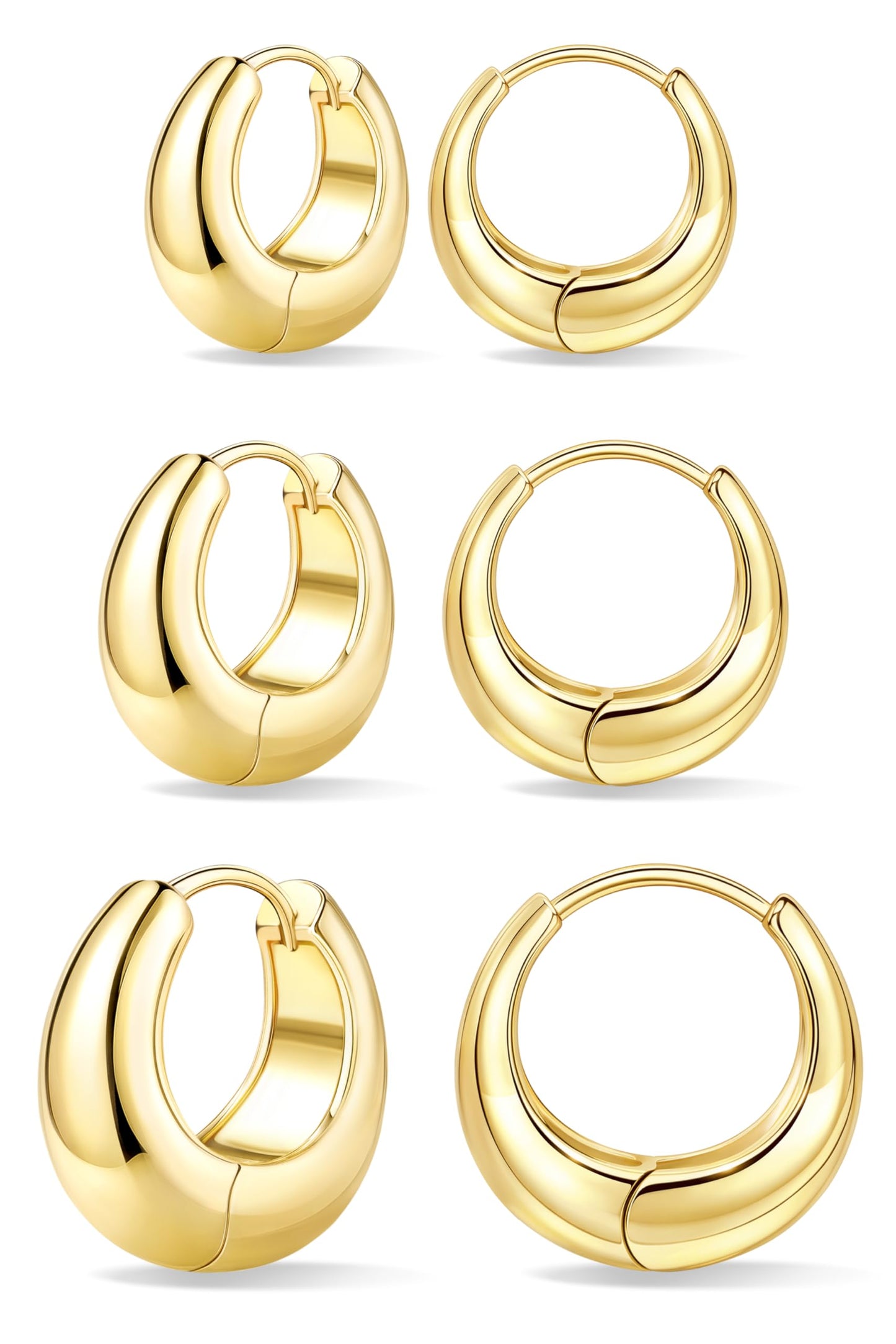 Gold-Tone Silver-Tone Hoop Earrings