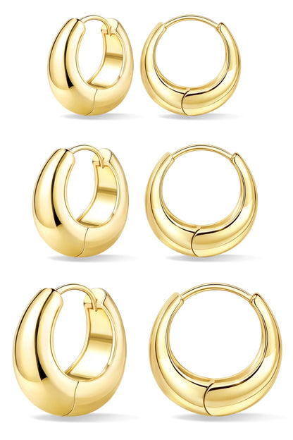 Gold-Tone Silver-Tone Hoop Earrings