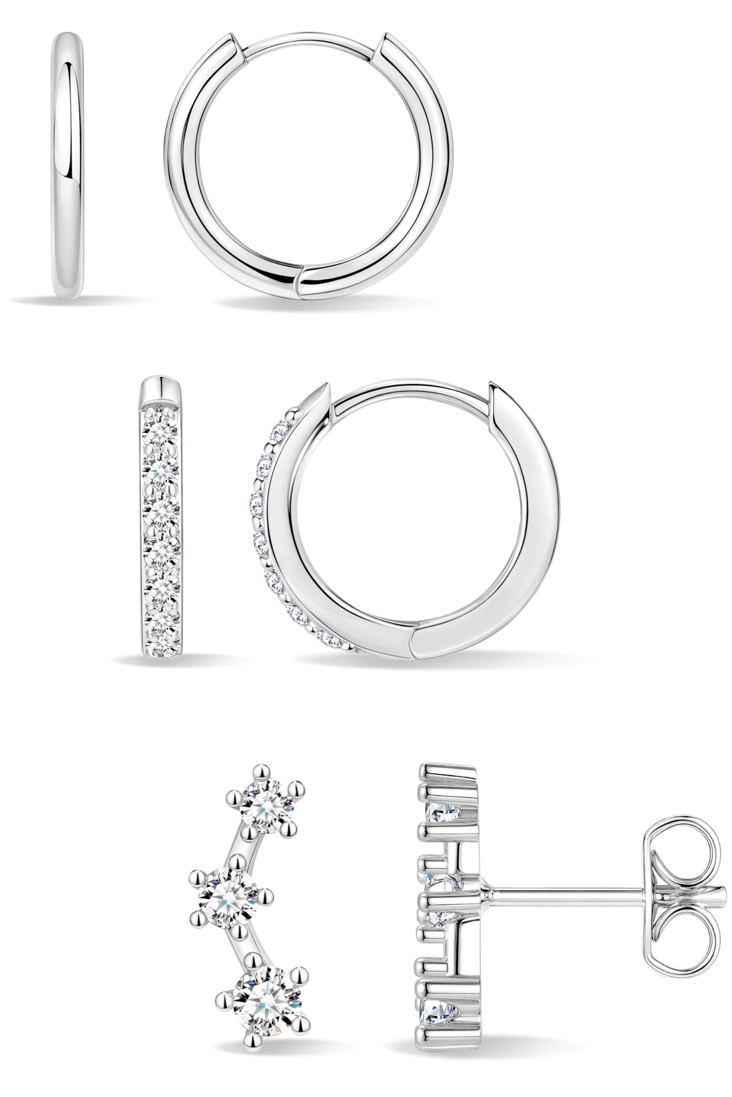 Gold-Tone Silver-Tone Hoop Earrings