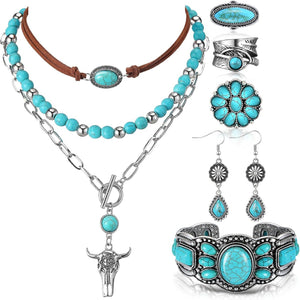 Turquoise Boho Jewelry Set