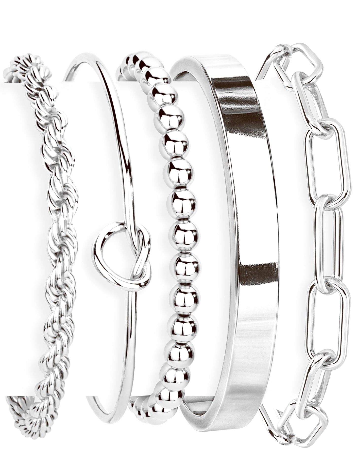 14K Gold Plated 925 Silver Beaded Bracelet Set