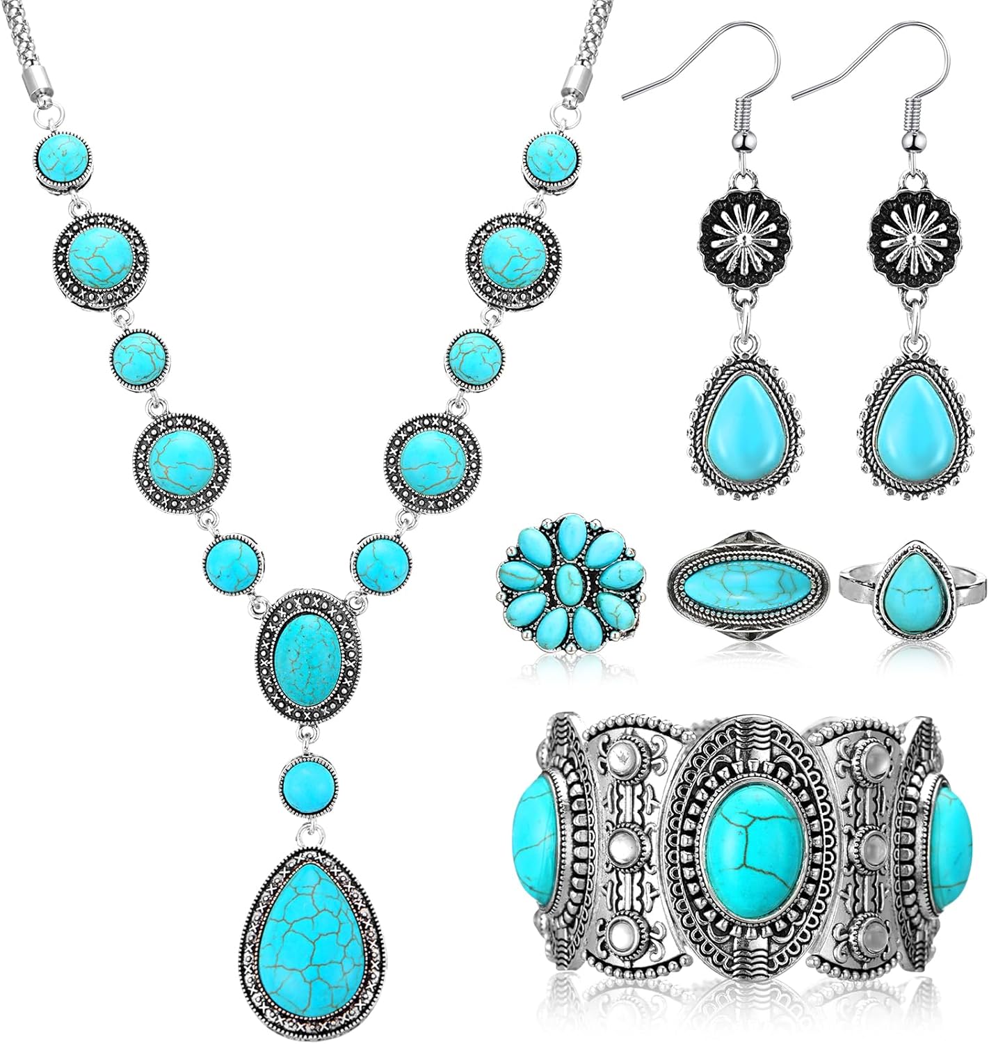 Turquoise Boho Jewelry Set