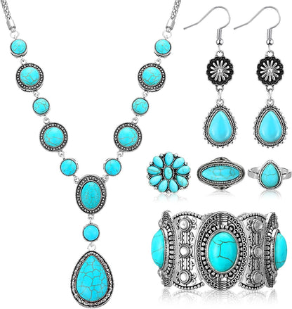 Turquoise Boho Jewelry Set