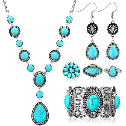 Turquoise Boho Jewelry Set