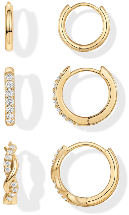 Gold-Tone Silver-Tone Hoop Earrings