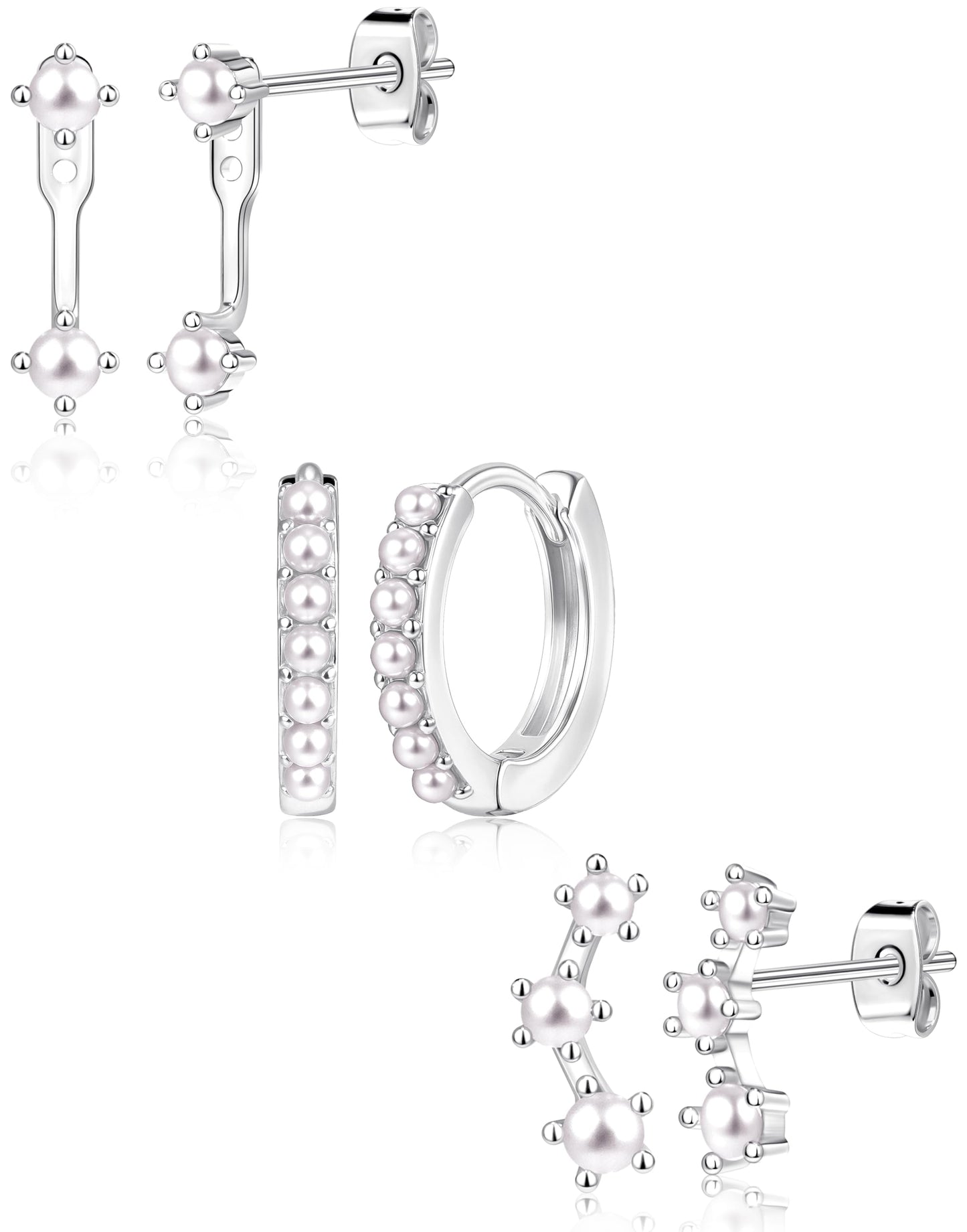 3-Pair Birthstone Hoop Earrings Set