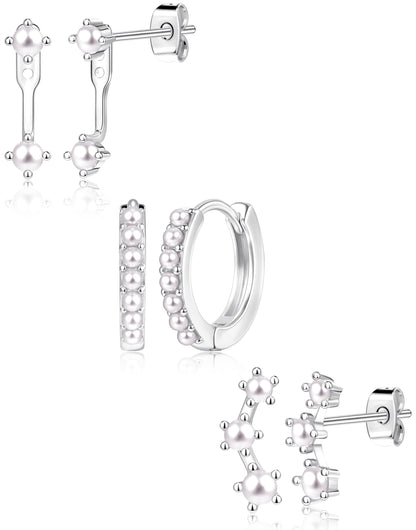 3-Pair Birthstone Hoop Earrings Set