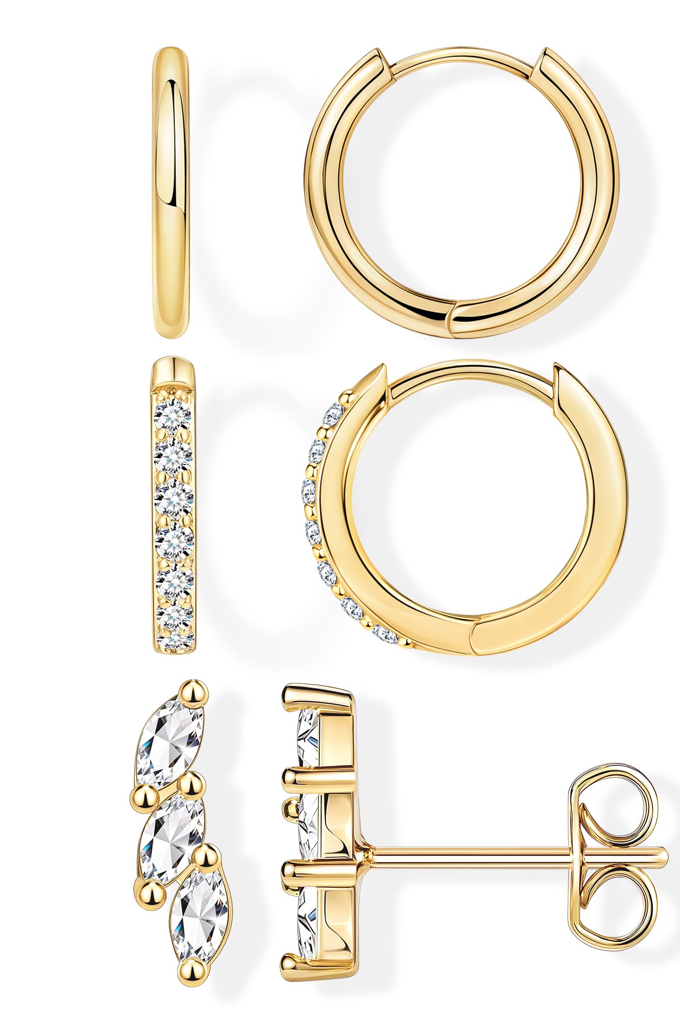 Gold-Tone Silver-Tone Hoop Earrings