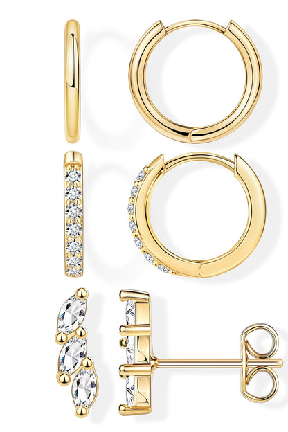 Gold-Tone Silver-Tone Hoop Earrings