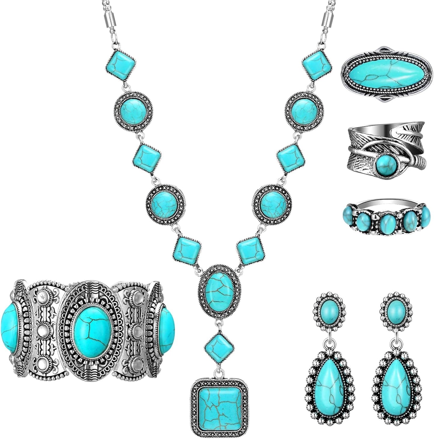 Turquoise Boho Jewelry Set