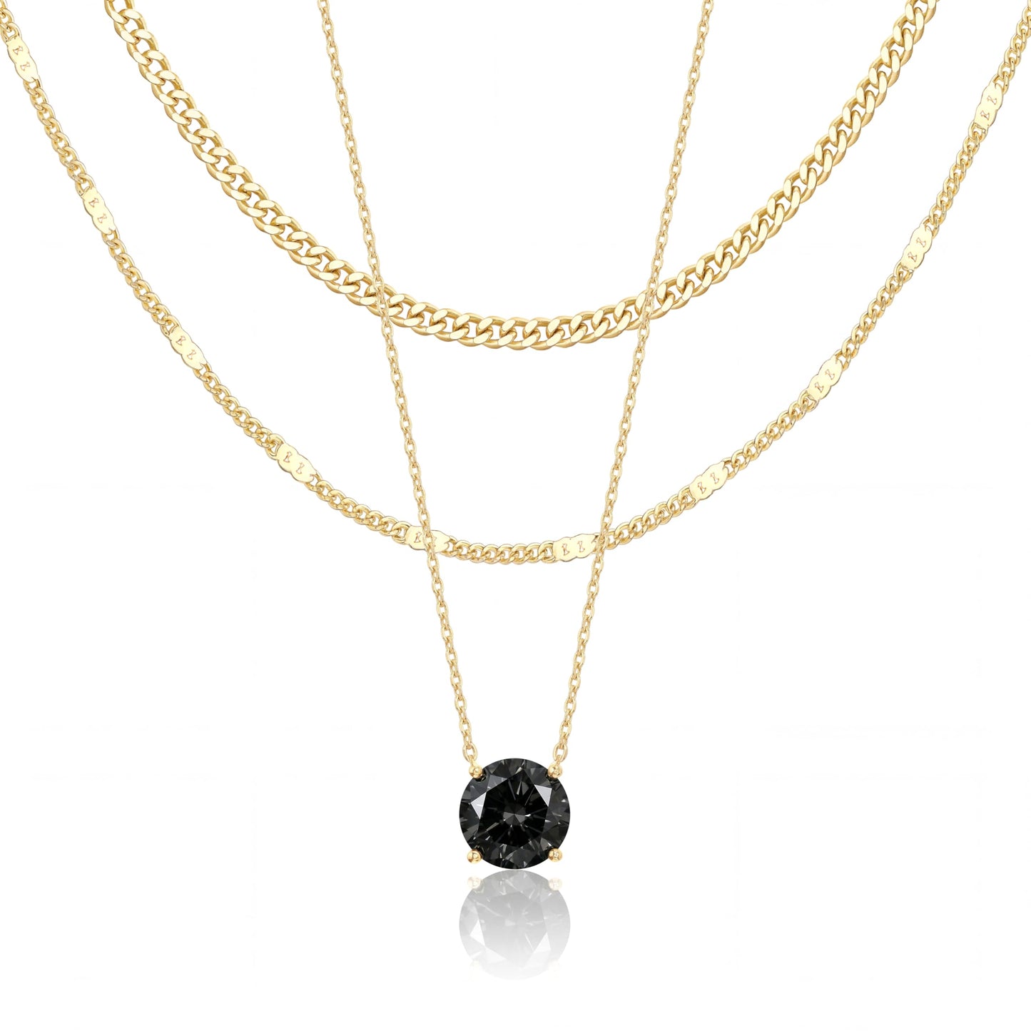 14K Gold Layered Necklace Set