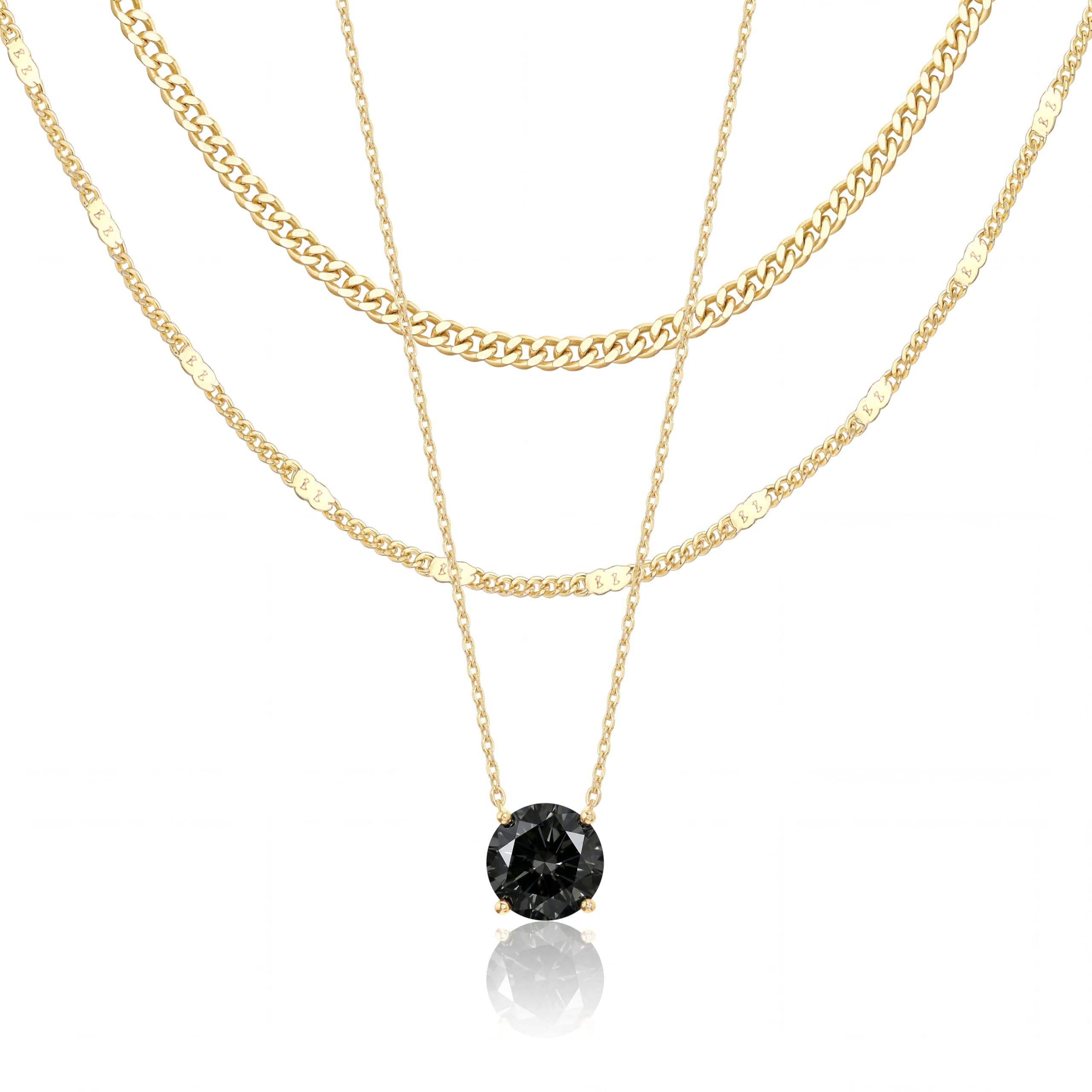 14K Gold Layered Necklace Set