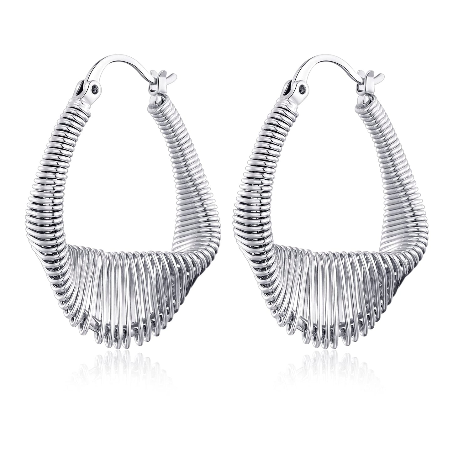 Silver-Tone Chunky Hoop Earrings