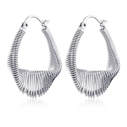 Silver-Tone Chunky Hoop Earrings