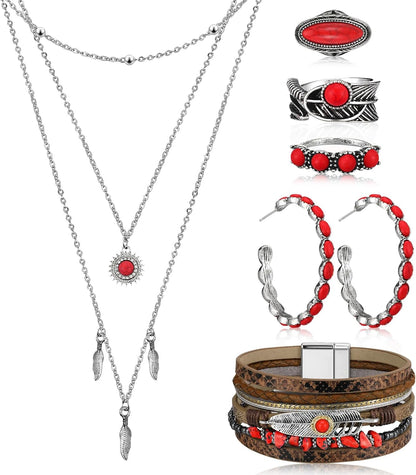 Turquoise Boho Jewelry Set