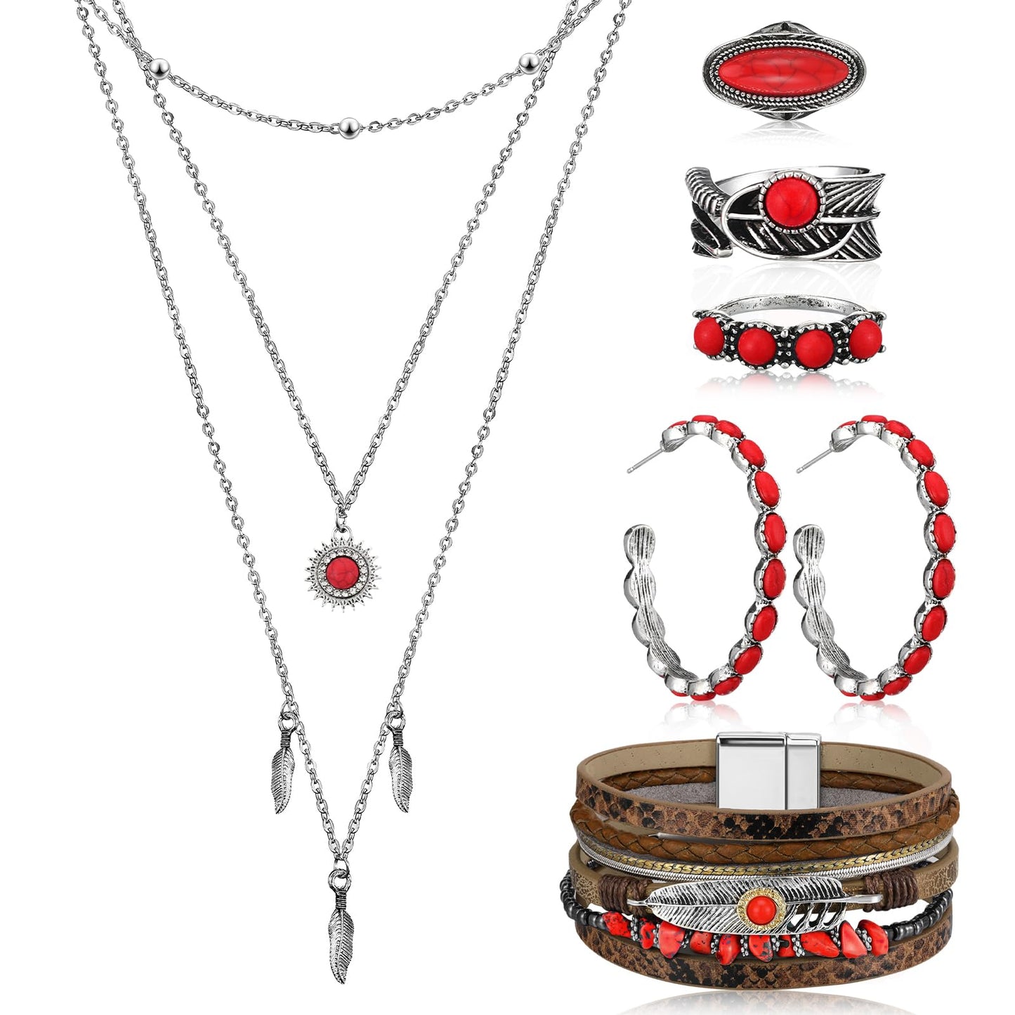 Turquoise Boho Jewelry Set