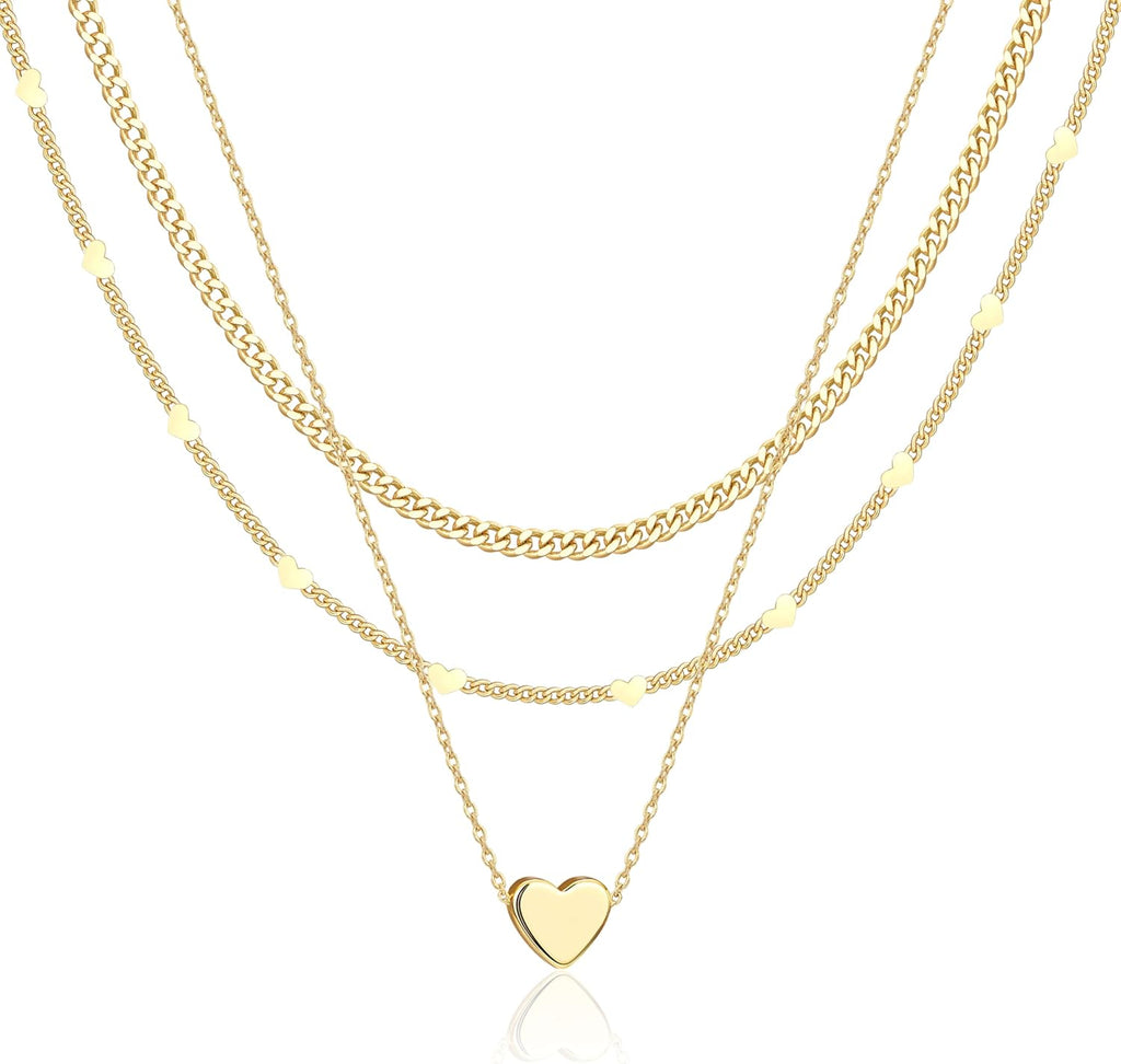 14K Gold Layered Necklace Set