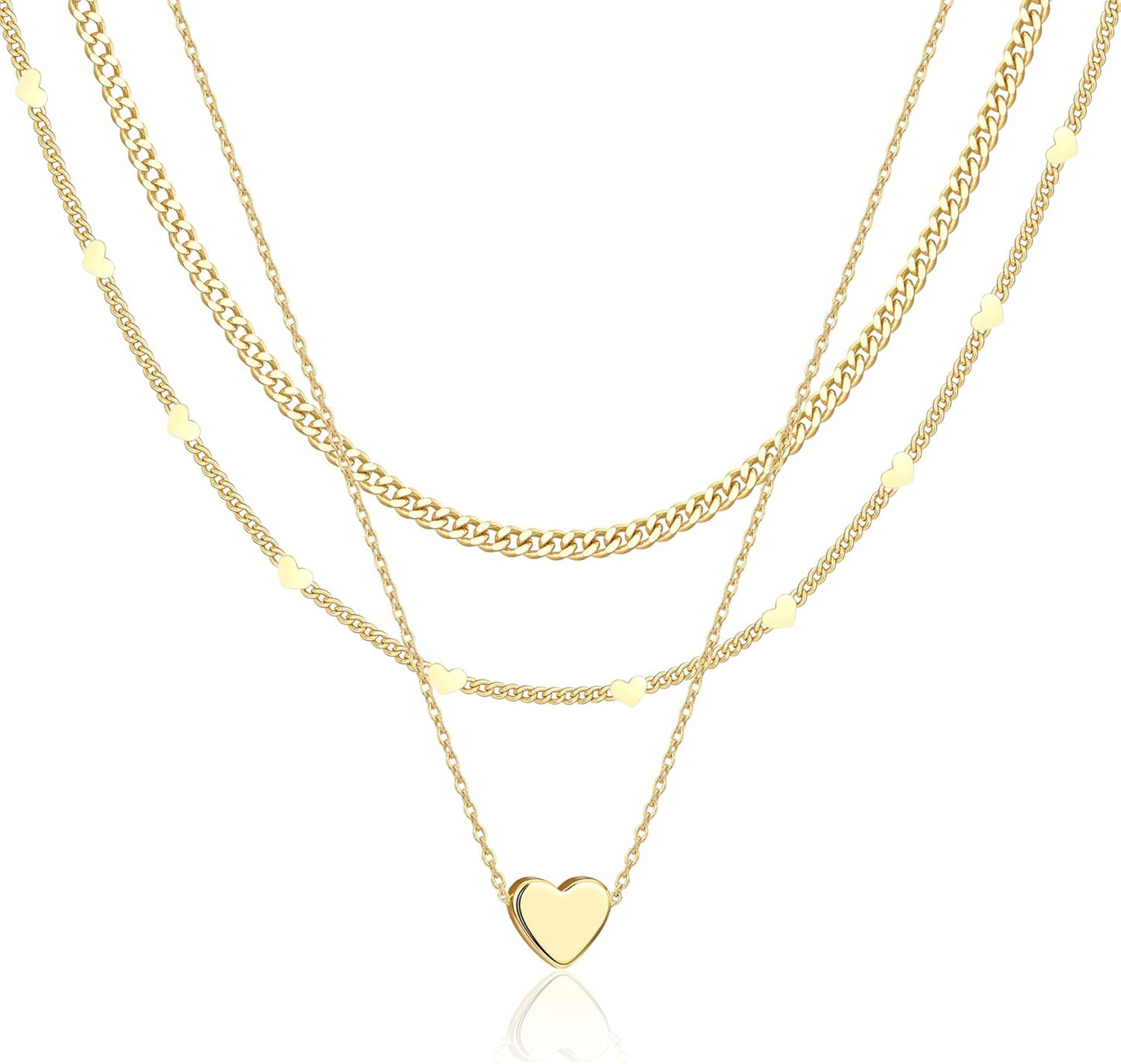 14K Gold Layered Necklace Set