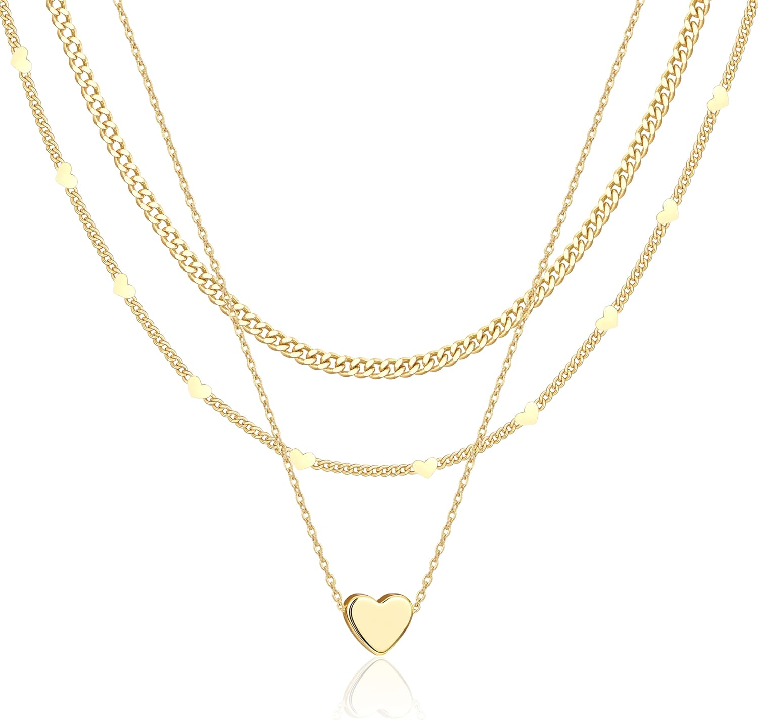 14K Gold Layered Necklace Set