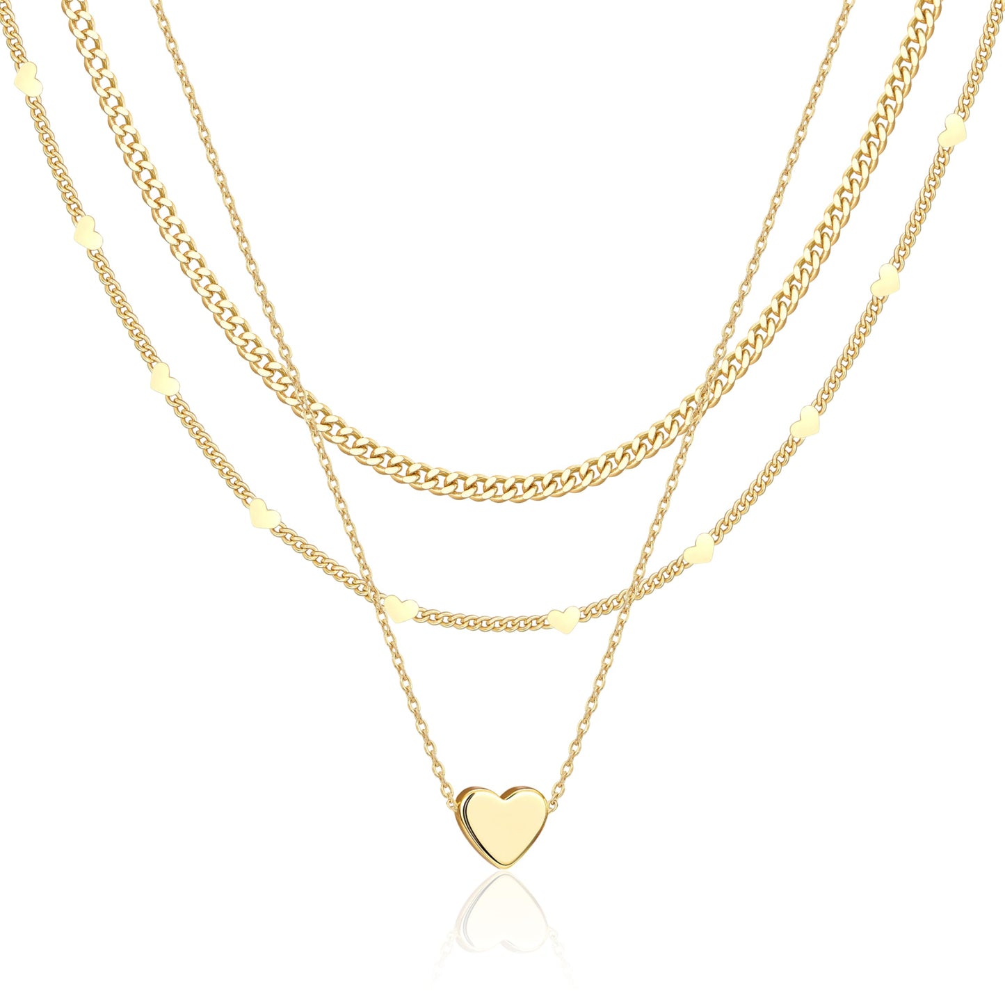 14K Gold Layered Necklace Set